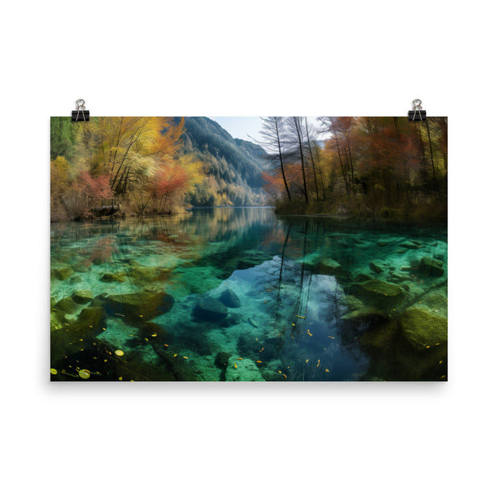 Jiuzhaigou Valleys Scenic Splendor photo paper poster - Posterfy.AI