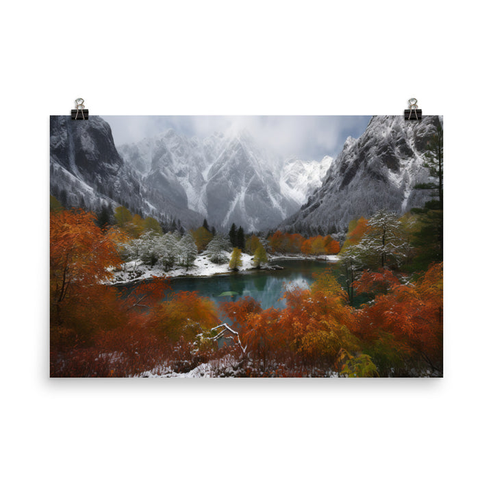 Jiuzhaigou Valleys Autumn Foliage photo paper poster - Posterfy.AI