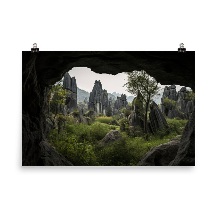 Shilin Stone Forest with Natural Archways photo paper poster - Posterfy.AI