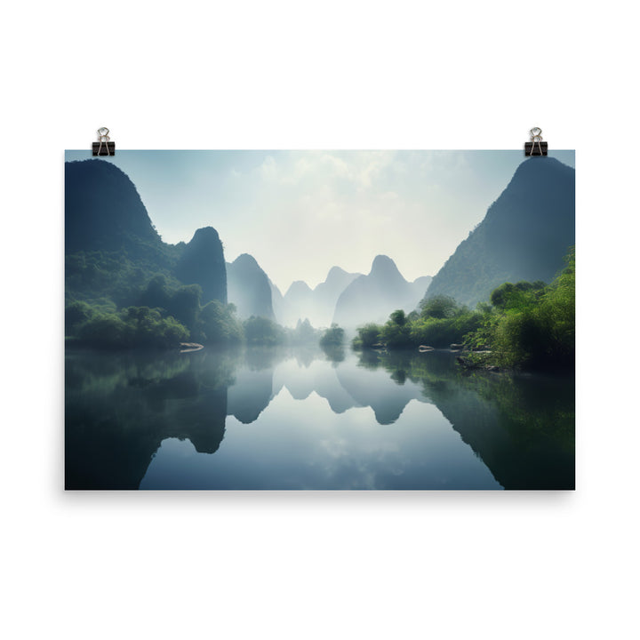 Li Rivers Karst Limestone Mountains photo paper poster - Posterfy.AI