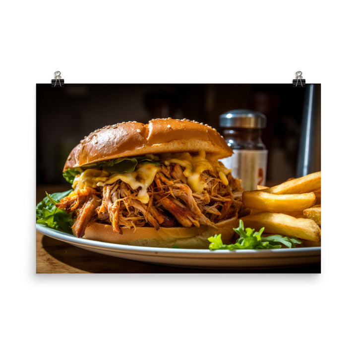 Ultimate Pulled Pork Sandwich photo paper poster - Posterfy.AI