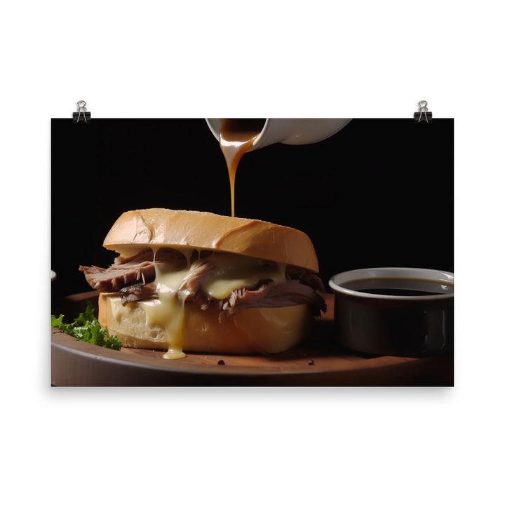 French Dip Sandwich with Au Jus photo paper poster - Posterfy.AI