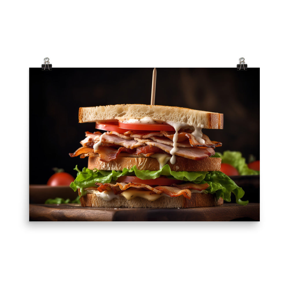 Triple decker Club sandwich photo paper poster - Posterfy.AI