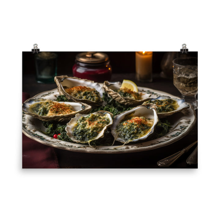 Malpeque Oysters Rockefeller photo paper poster - Posterfy.AI
