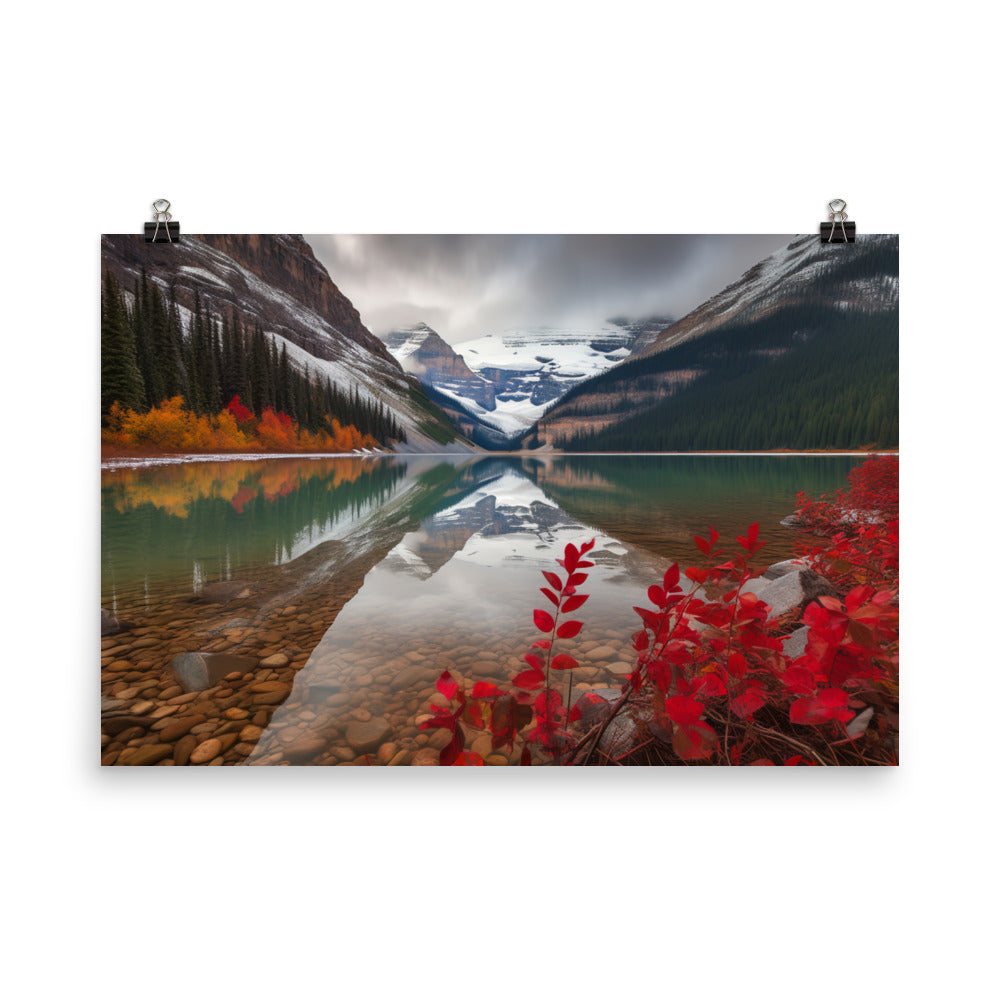 Vibrant Colors of Lake Louise photo paper poster - Posterfy.AI