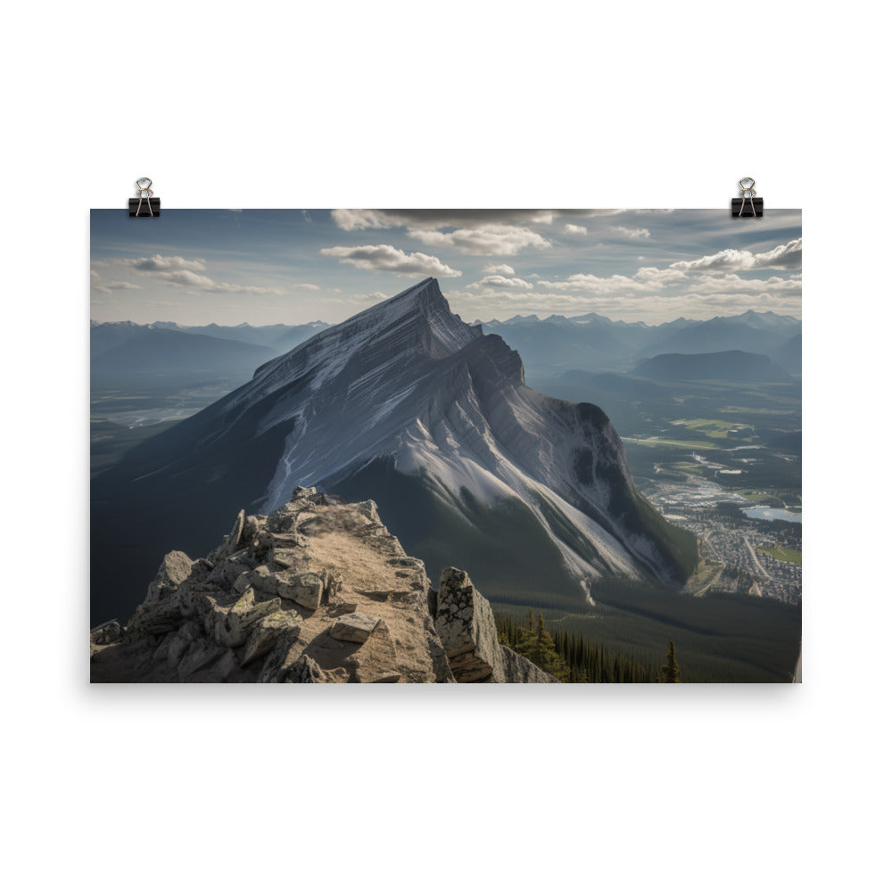 Summit of Mount Rundle photo paper poster - Posterfy.AI