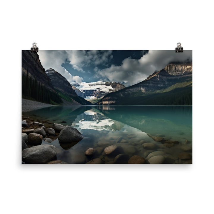 Embracing the Serenity of Lake Louise photo paper poster - Posterfy.AI