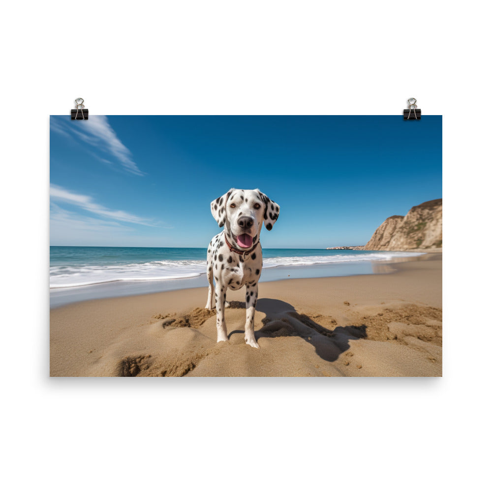 Dalmatian on the Beach photo paper poster - Posterfy.AI
