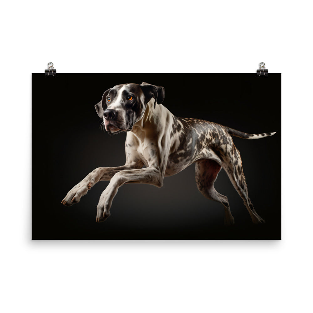 Graceful Great Dane in Motion photo paper poster - Posterfy.AI