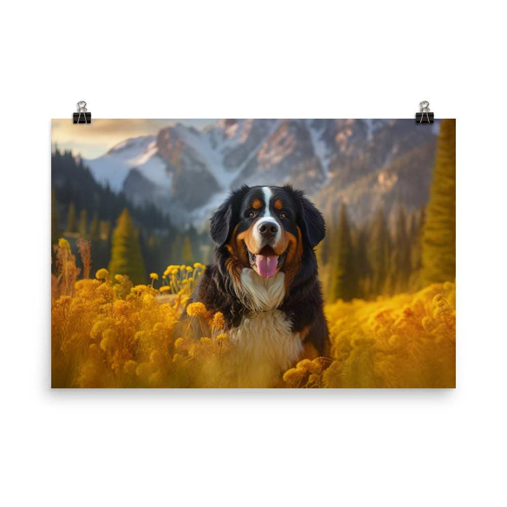 Majestic Bernese Mountain Dog photo paper poster - Posterfy.AI