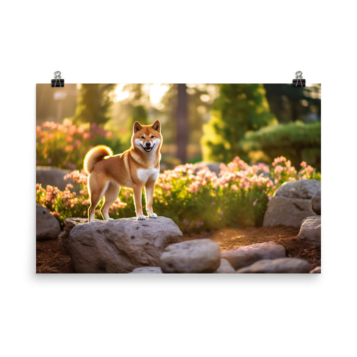 Magnificent Shiba Inu photo paper poster - Posterfy.AI