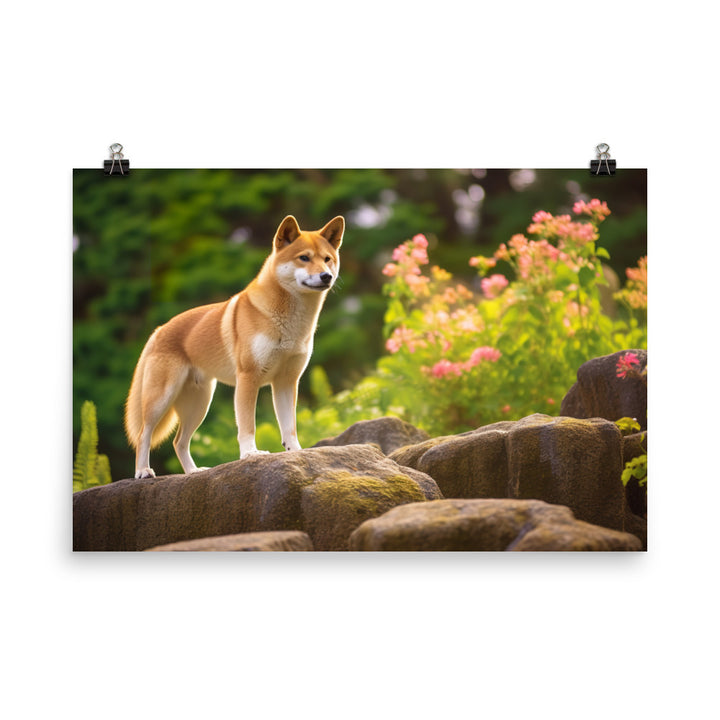 Magnificent Shiba Inu photo paper poster - Posterfy.AI