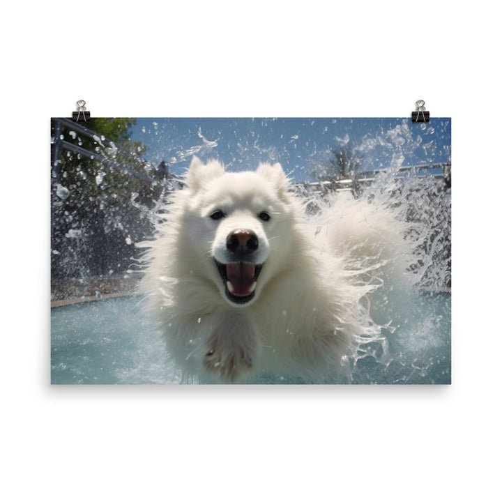 Samoyed Splash photo paper poster - Posterfy.AI