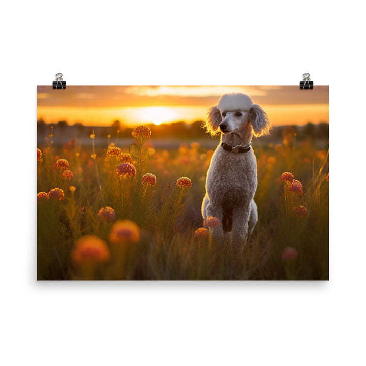 The Majestic Poodle in Natural Surroundings photo paper poster - Posterfy.AI