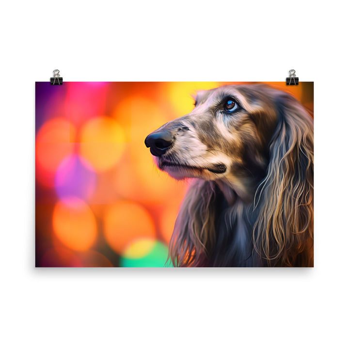 Afghan Hound portrait with bokeh photo paper poster - Posterfy.AI