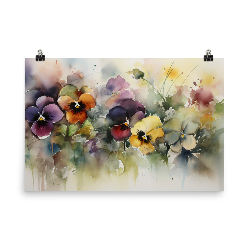 Meditations with Pansies photo paper poster - Posterfy.AI