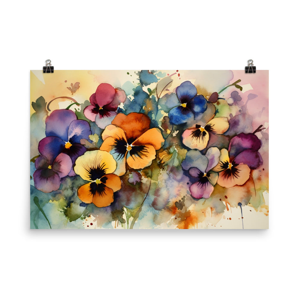 Journey with Pansies photo paper poster - Posterfy.AI