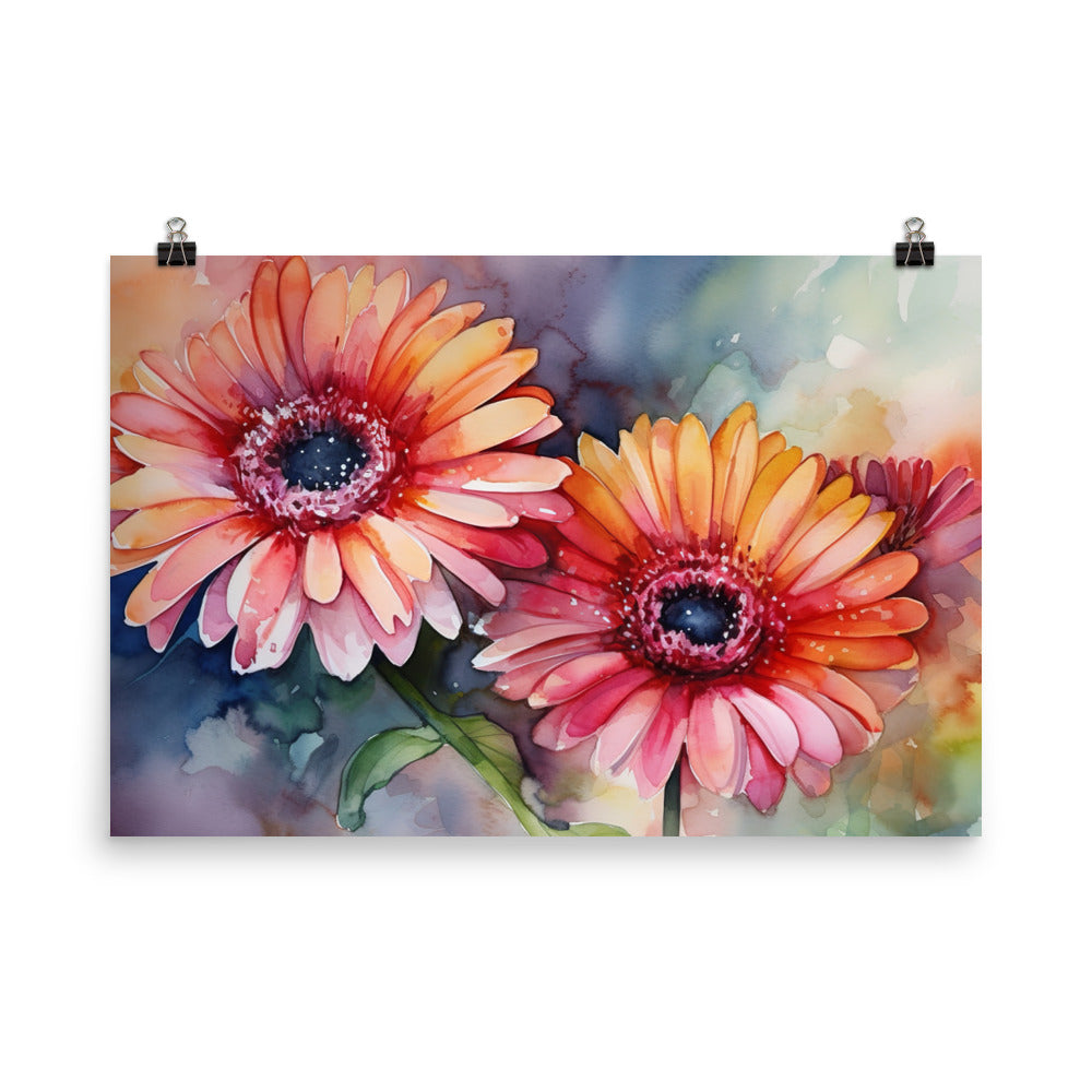 Delight with Gerbera Daisies photo paper poster - Posterfy.AI