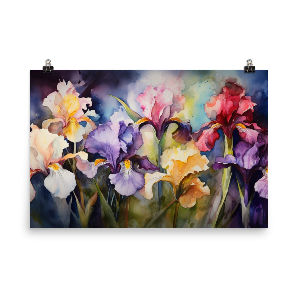 Irises in Full Bloom photo paper poster - Posterfy.AI