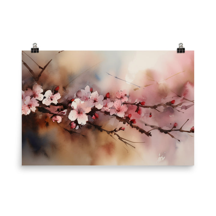 Watercolor Cherry Blossoms photo paper poster - Posterfy.AI