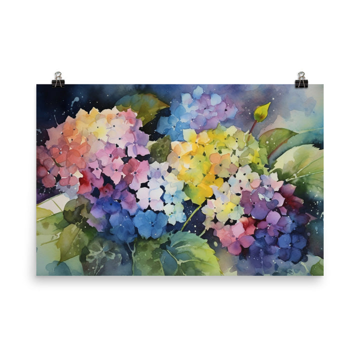 Whimsical Hydrangeas photo paper poster - Posterfy.AI