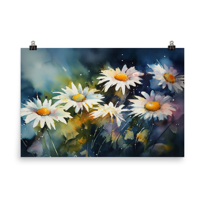 Daisies in Watercolors photo paper poster - Posterfy.AI