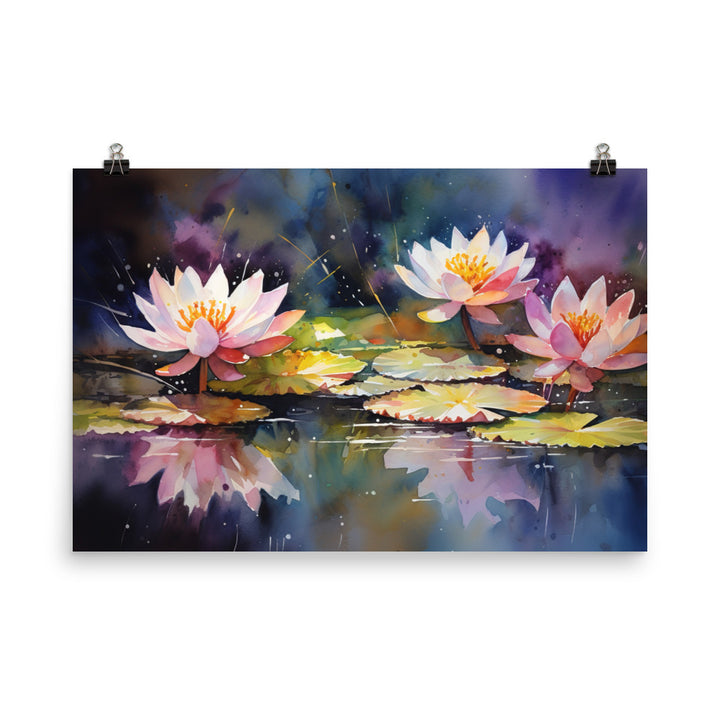 Grace of Lotus Flowers photo paper poster - Posterfy.AI