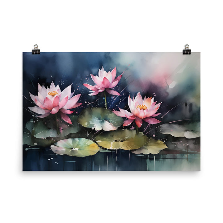 Grace of Lotus Flowers photo paper poster - Posterfy.AI