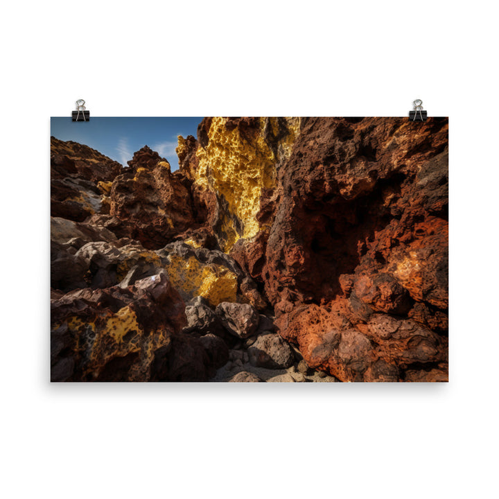 Volcanic Wonders of Nea Kameni photo paper poster - Posterfy.AI