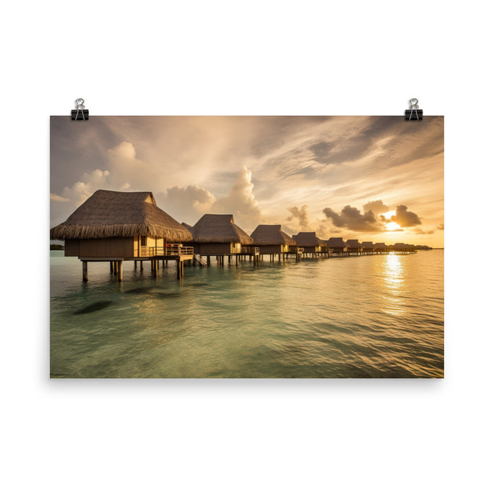 Overwater Bungalow Retreat photo paper poster - Posterfy.AI