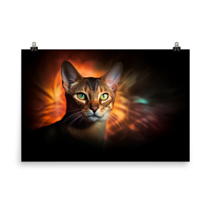 Enigmatic Aura of Abyssinian Cats photo paper poster - Posterfy.AI