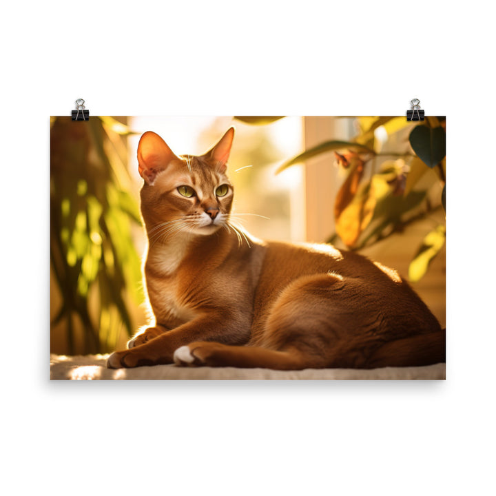 Abyssinian Cat Basking photo paper poster - Posterfy.AI