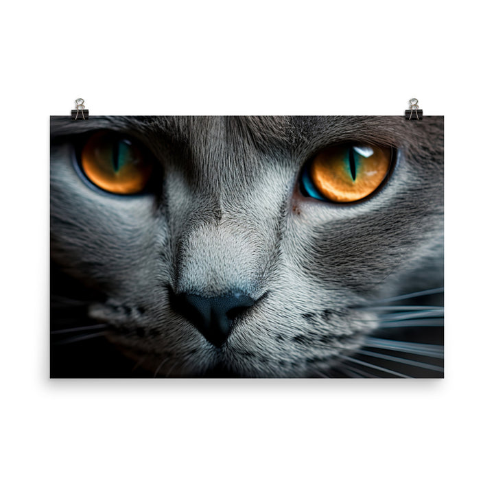 Eyes of a Russian Blue Cat photo paper poster - Posterfy.AI