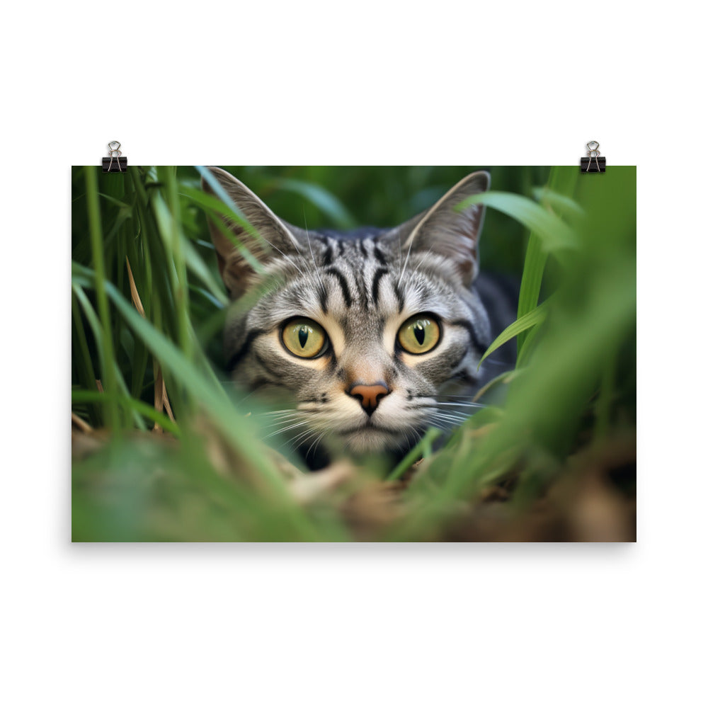 American Shorthair Cat Engaged photo paper poster - Posterfy.AI