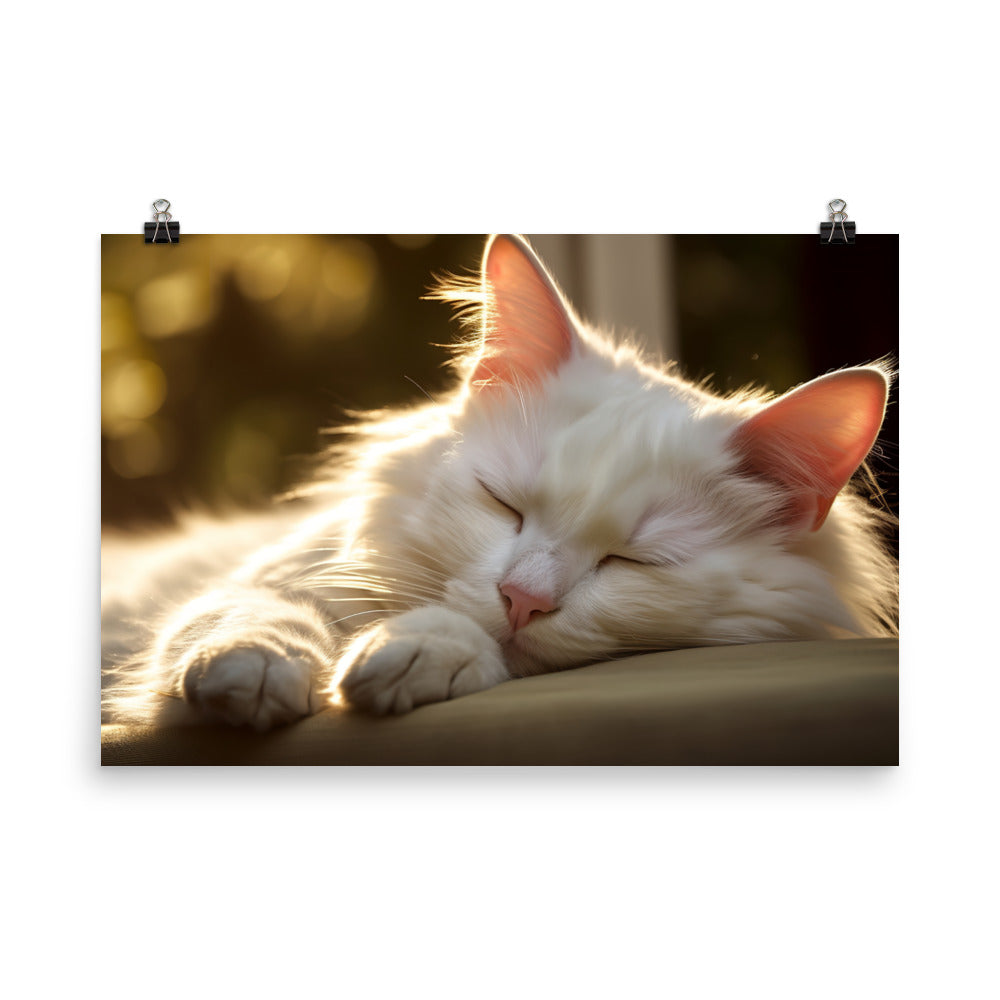 Turkish Angora Dreaming of Sunshine photo paper poster - Posterfy.AI