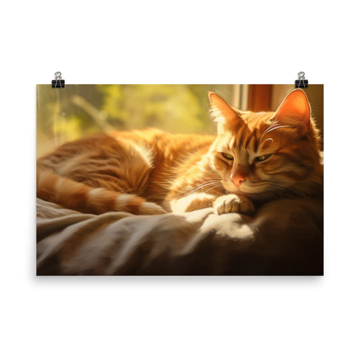 Relaxed Manx Cat photo paper poster - Posterfy.AI