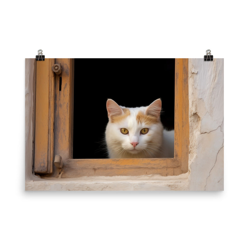 Curious Turkish Van photo paper poster - Posterfy.AI