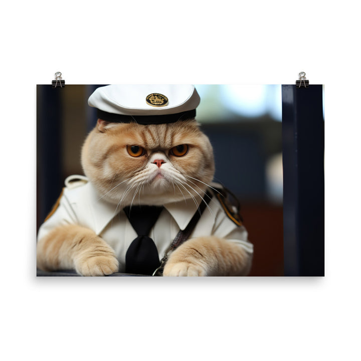 Exotic Shorthair Prison Officer Photo paper poster - PosterfyAI.com