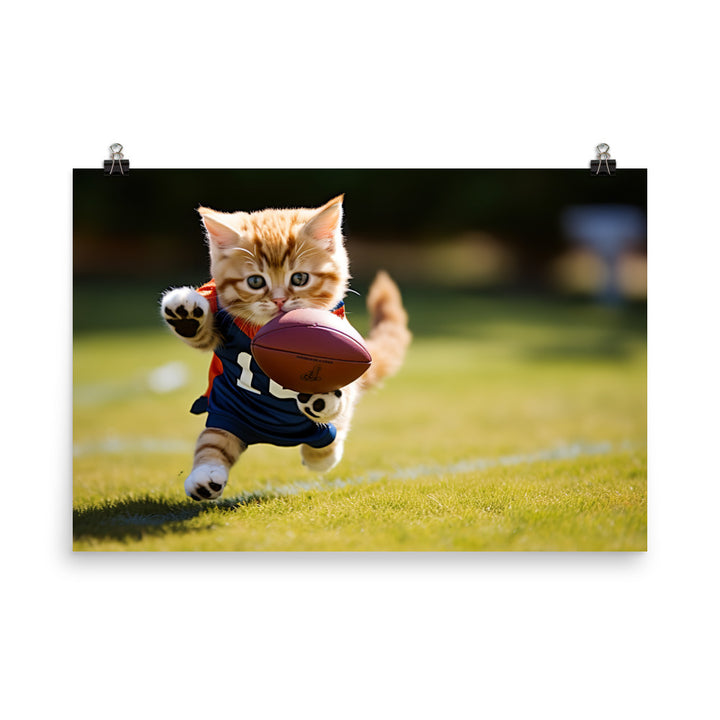 Exotic Shorthair Football Player Photo paper poster - PosterfyAI.com