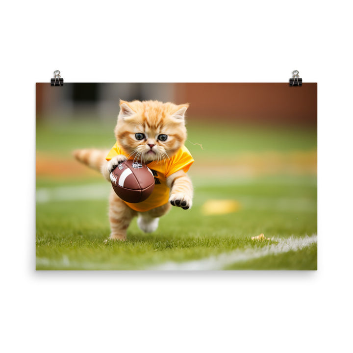 Exotic Shorthair Football Player Photo paper poster - PosterfyAI.com