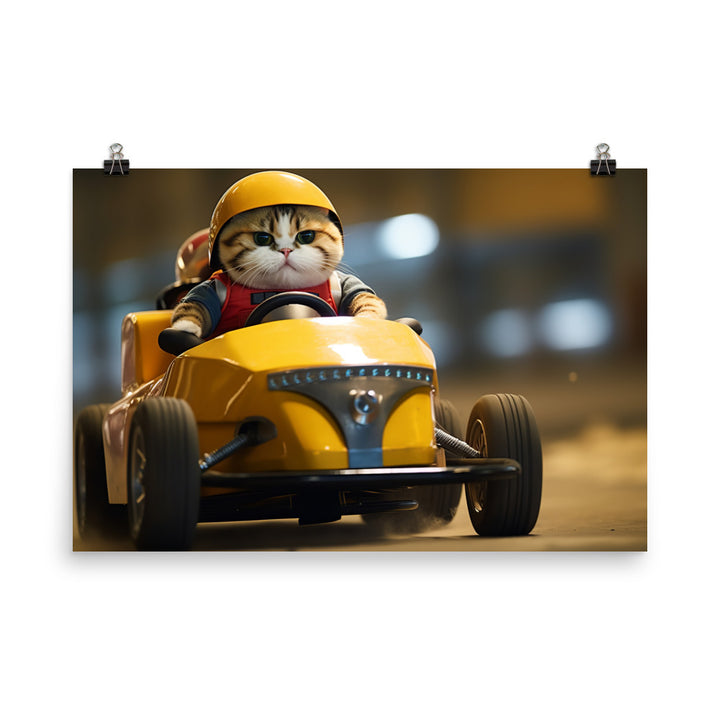 Exotic Shorthair Motorsport Athlete Photo paper poster - PosterfyAI.com