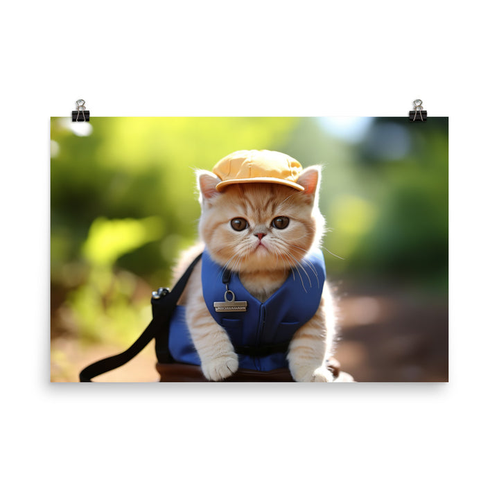 Exotic Shorthair Mail Carrier Photo paper poster - PosterfyAI.com
