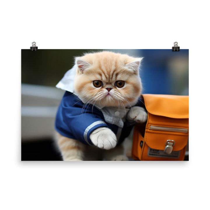 Exotic Shorthair Mail Carrier Photo paper poster - PosterfyAI.com