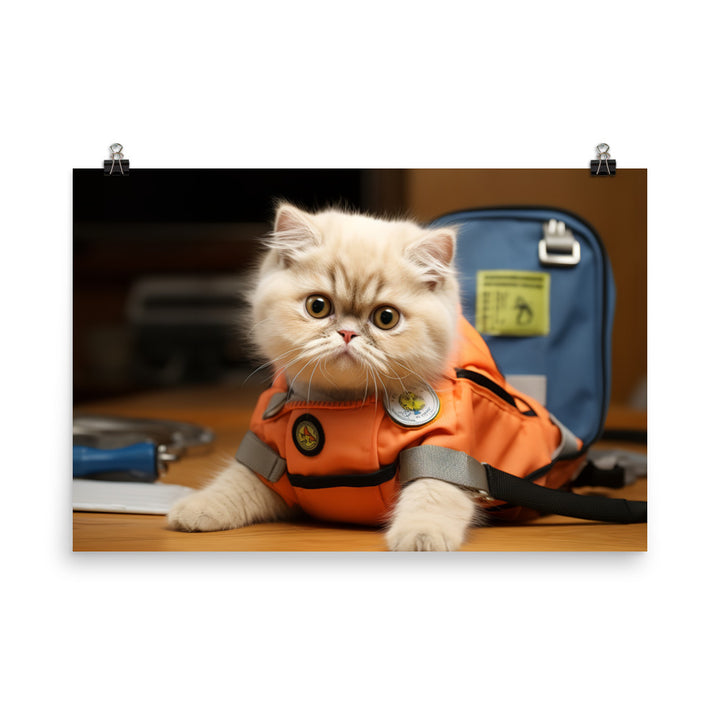 Exotic Shorthair Paramedic Photo paper poster - PosterfyAI.com