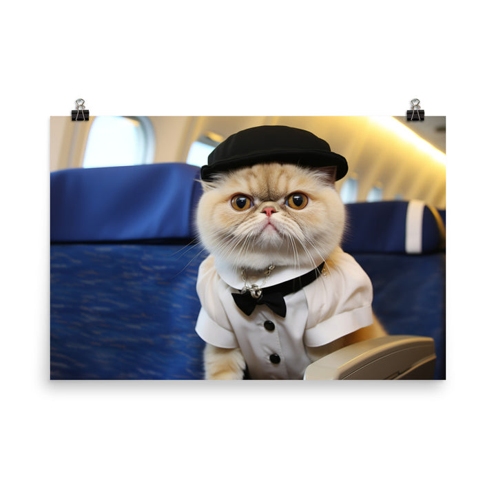 Exotic Shorthair Cabin Crew Photo paper poster - PosterfyAI.com