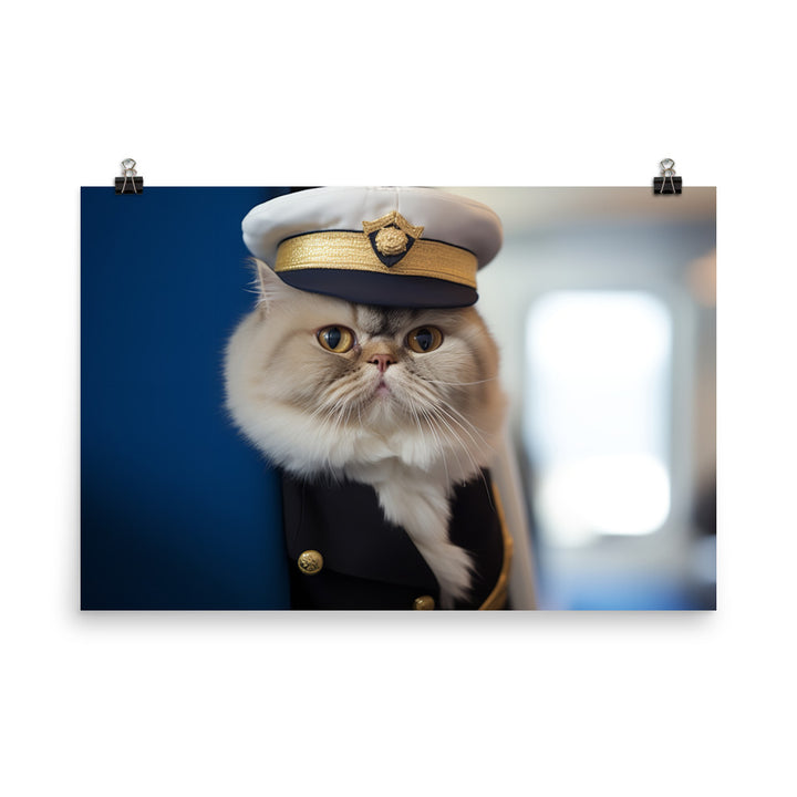 Exotic Shorthair Pilot Photo paper poster - PosterfyAI.com