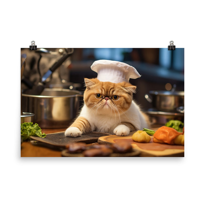 Exotic Shorthair Chef Photo paper poster - PosterfyAI.com