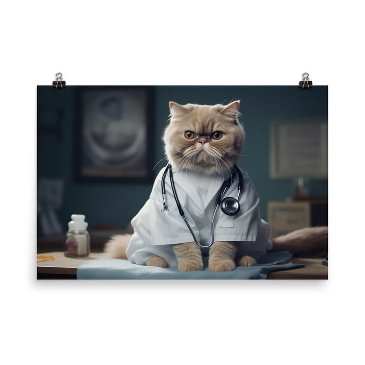 Exotic Shorthair Doctor Photo paper poster - PosterfyAI.com