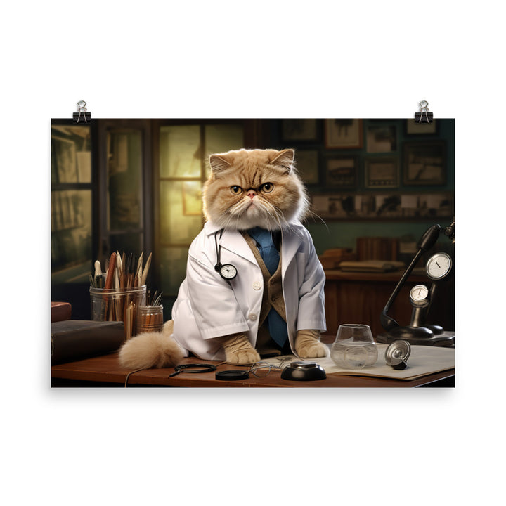 Exotic Shorthair Doctor Photo paper poster - PosterfyAI.com