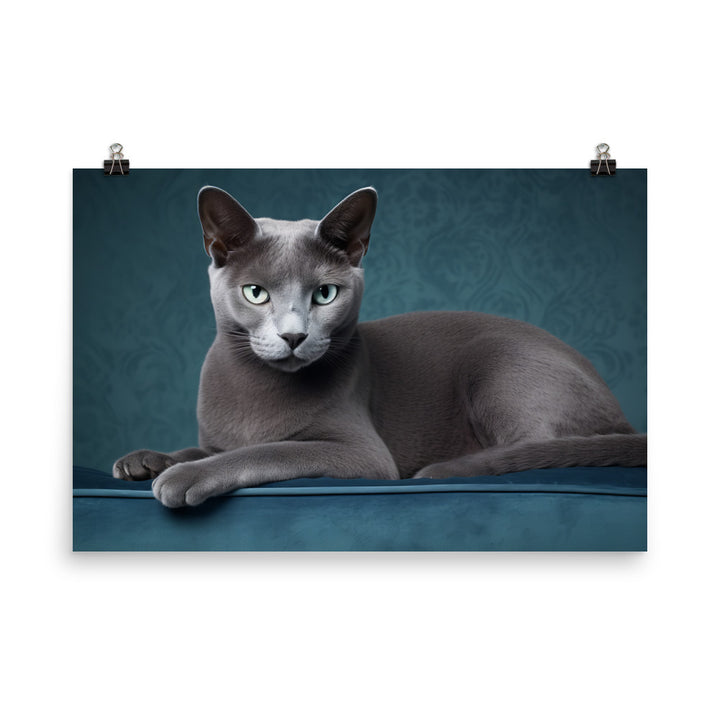 Russian Blue Photo paper poster - PosterfyAI.com